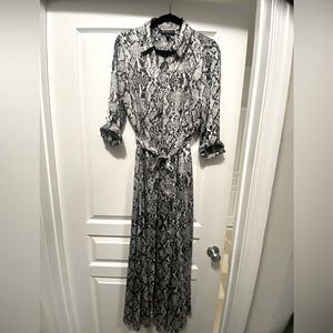 Snakeskin dress.